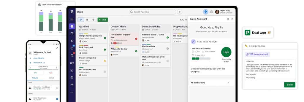 A snapshot of the user-friendly Pipedrive interface.