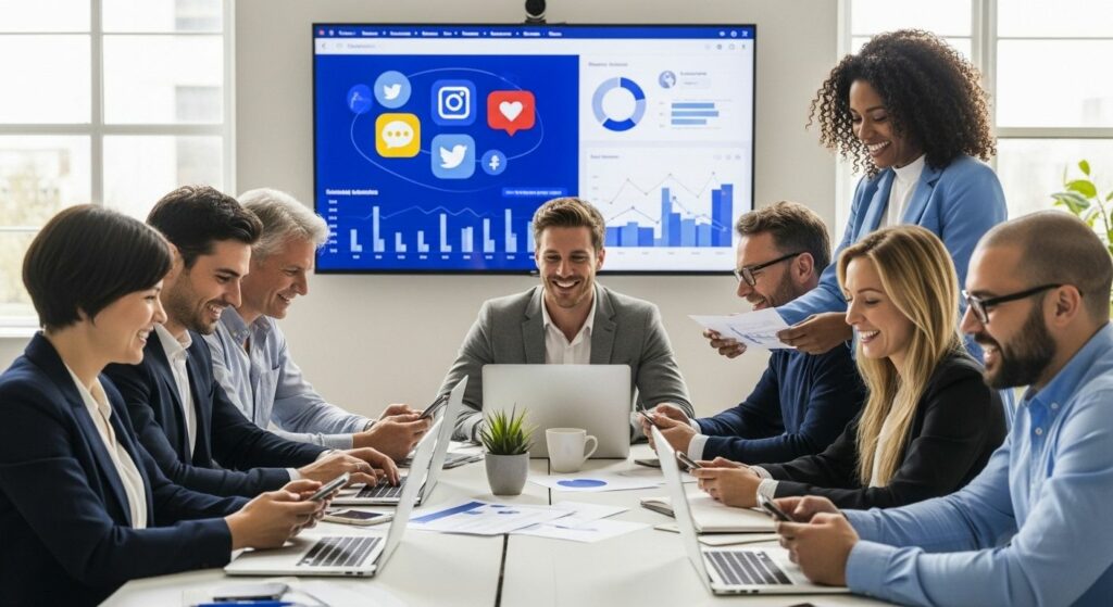 social media engagement, teamwork, digital strategy