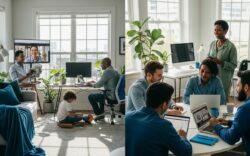 remote work future, hybrid workspace, digital collaboration