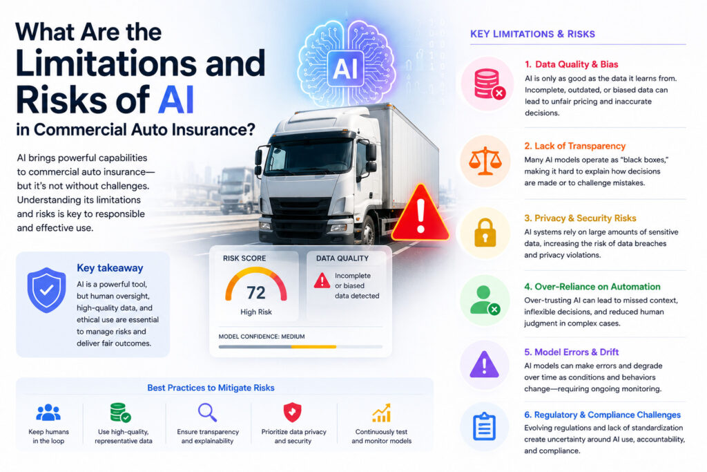 Limitations and Risks of AI in Commercial Auto Insurance