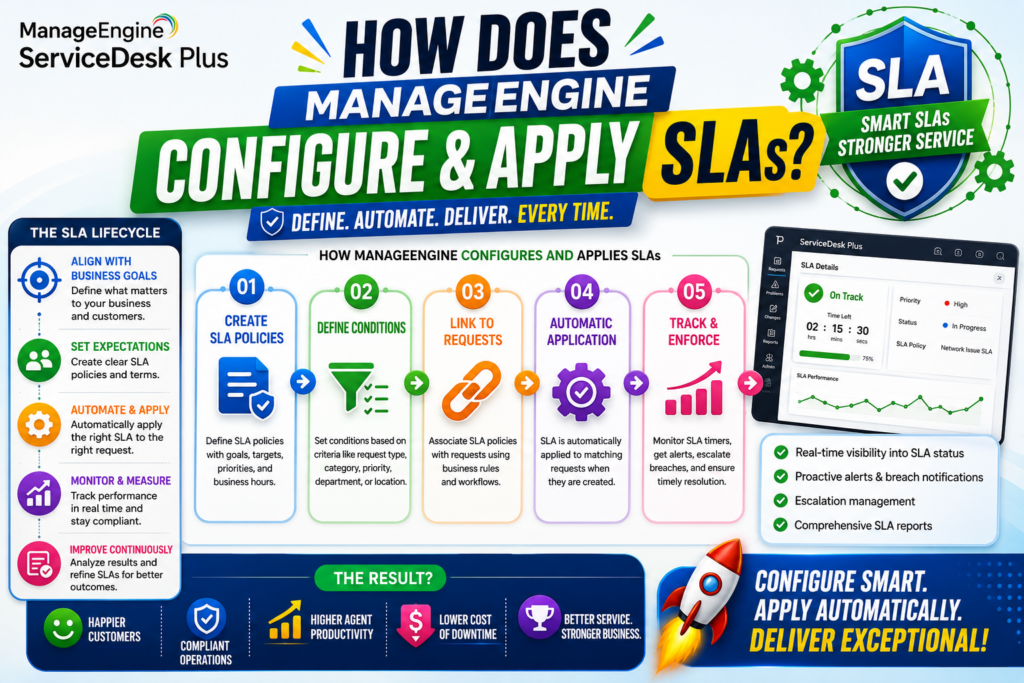 How Does ManageEngine Configure and Apply SLAs