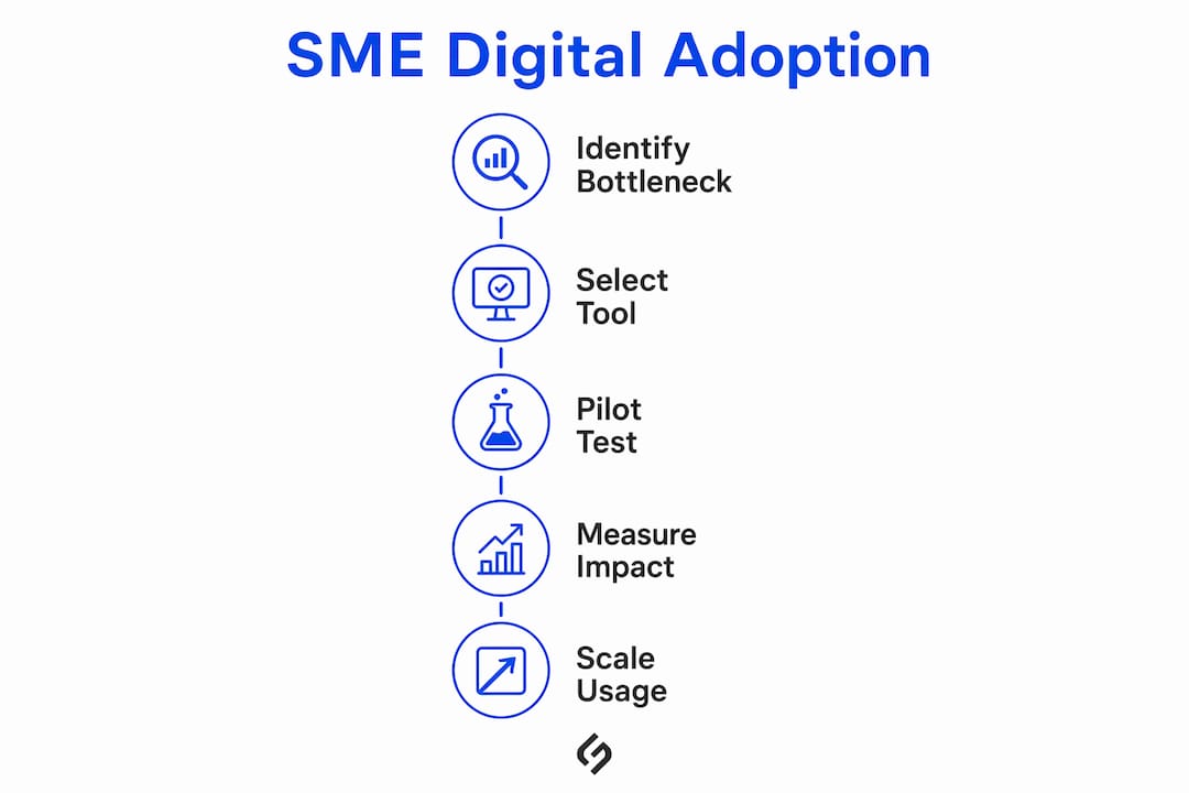 Infographic showing SME digital adoption step-by-step