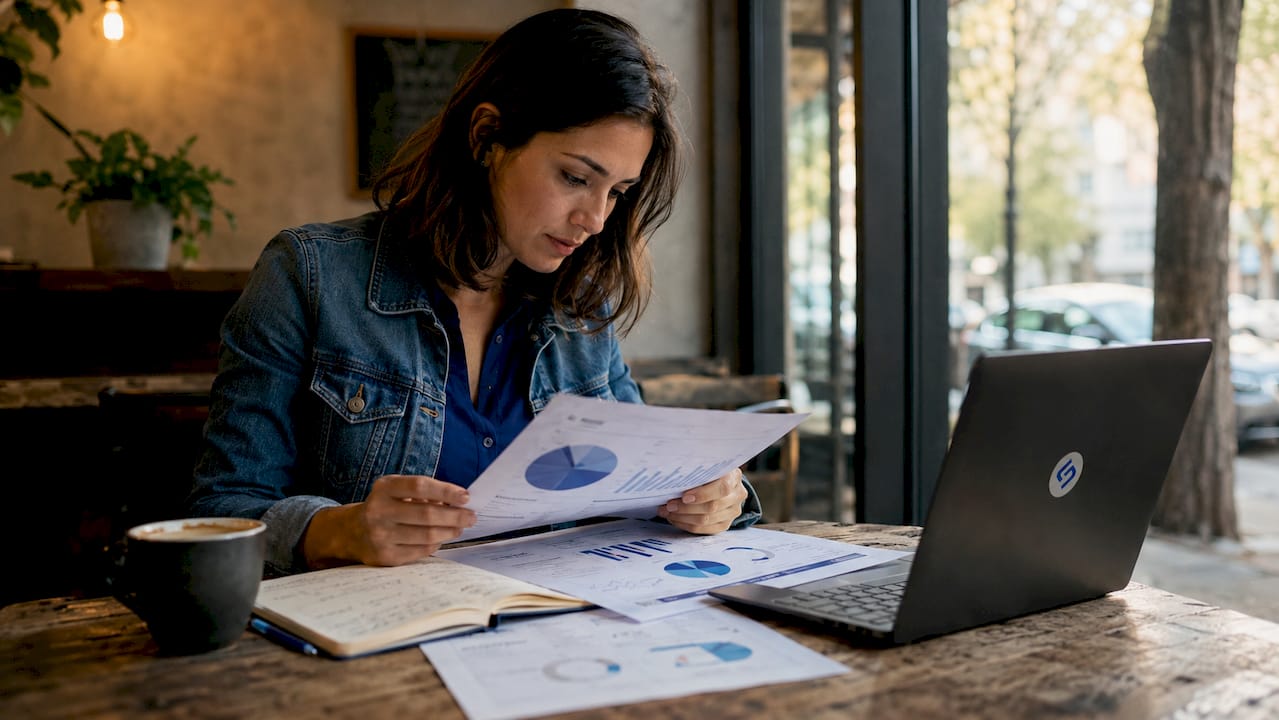 Analyst reviewing conversion rate data