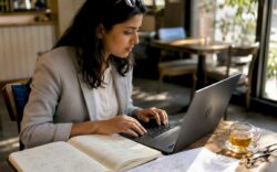 Woman performing technical SEO site audit