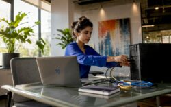 IT consultant setting up cloud infrastructure