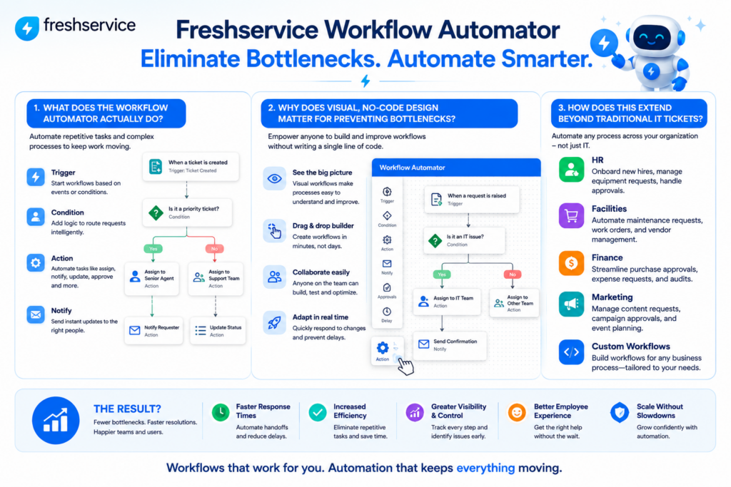 How Does Freshservice's Workflow Automator Address These Bottlenecks