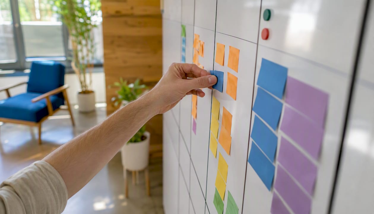 Hand adjusting Kanban cards under WIP limits