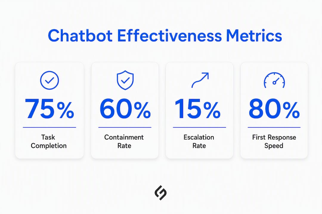 Infographic showing chatbot performance metrics