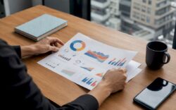 Hands adjusting marketing ROI infographic