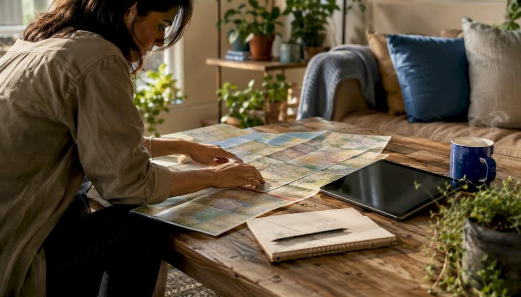 Business owner planning local SEO map strategy