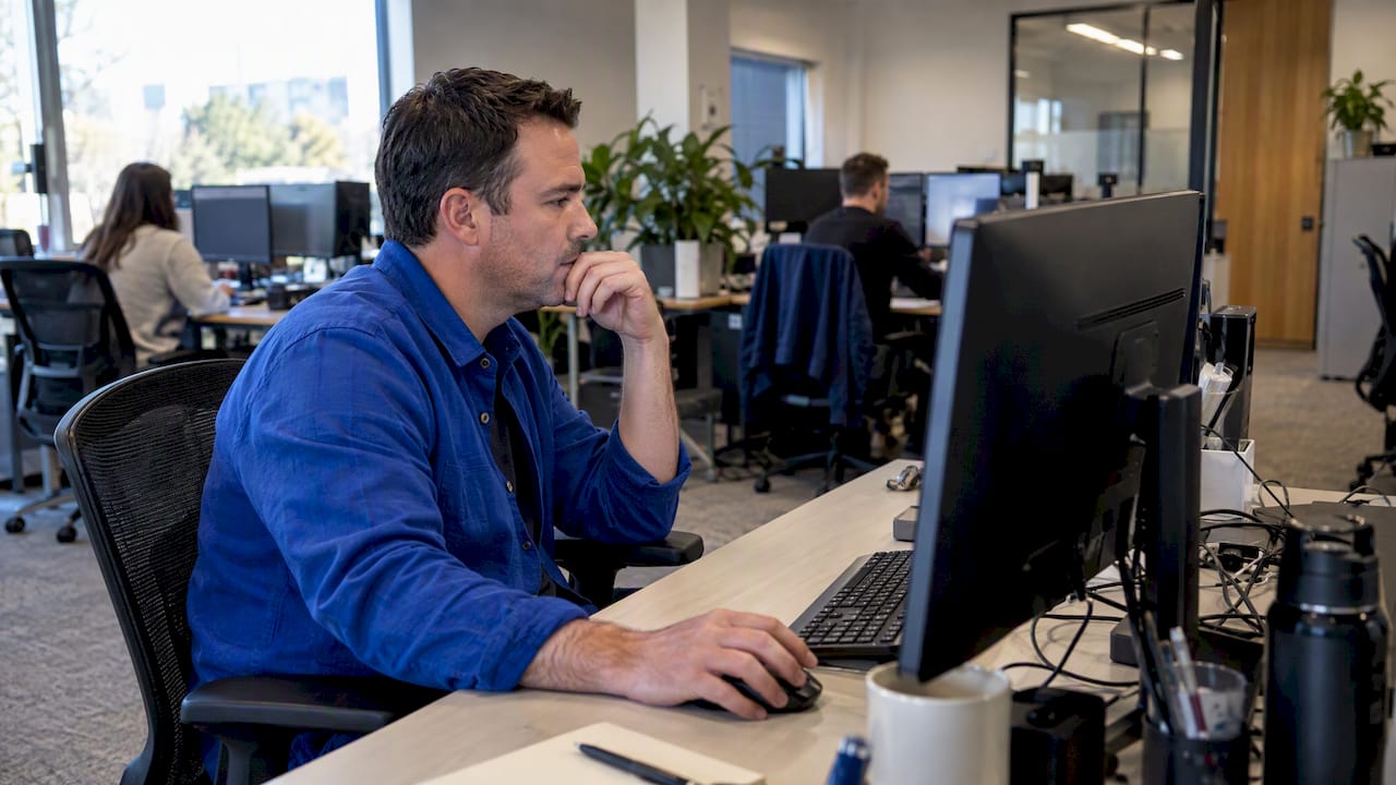 Technology director evaluating a software demo