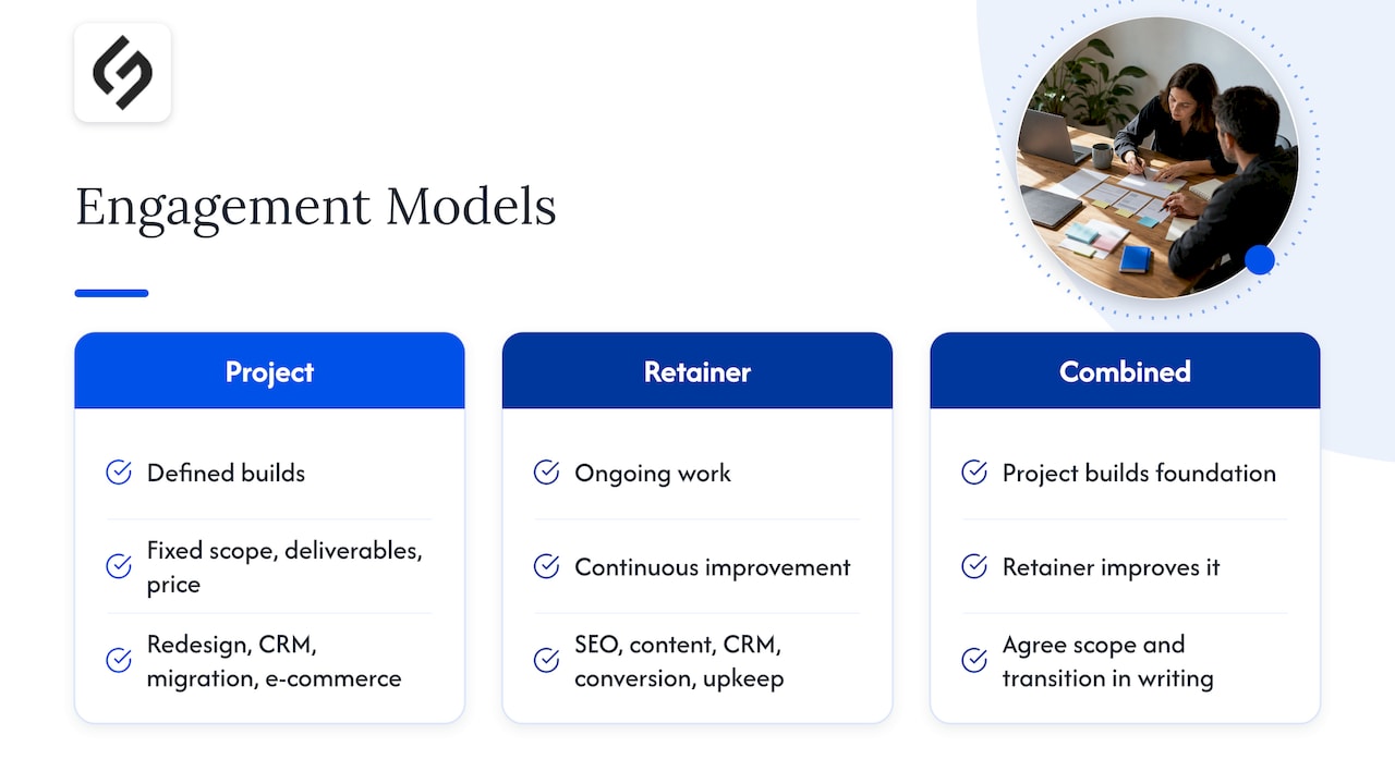 Project or Retainer: Choosing the Engagement Model — overview diagram