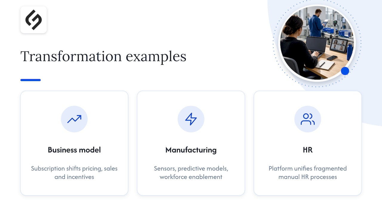 Three transformation types and their operational changes