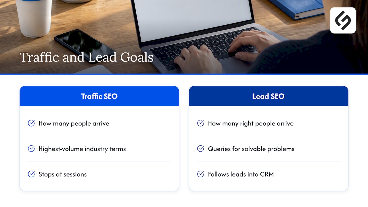 What SEO Lead Generation Actually Means — overview diagram