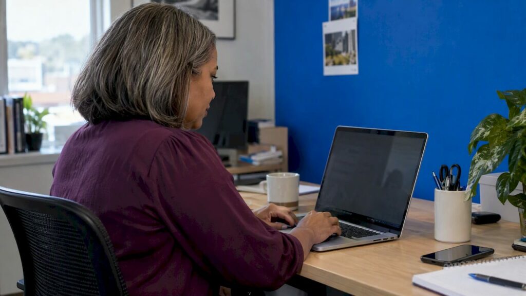Business owner begins an online inquiry