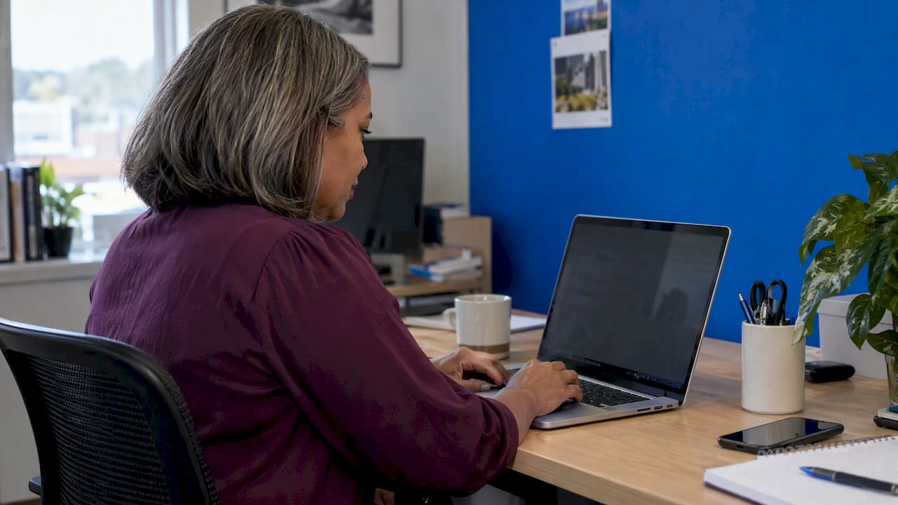 Business owner begins an online inquiry
