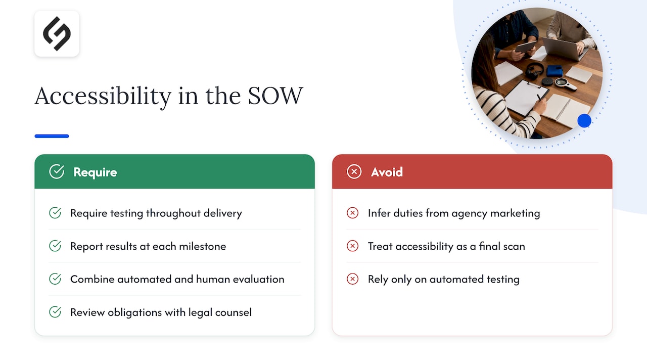 Accessibility belongs in the statement of work — overview diagram